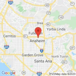 Anaheim Fullerton Self & RV Storage map