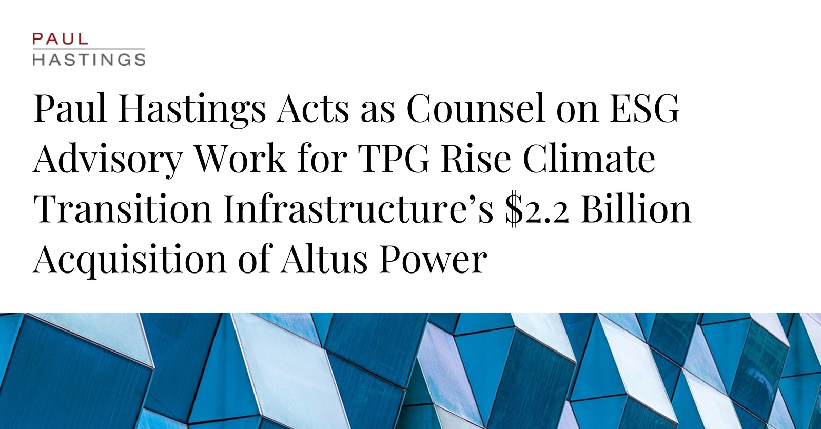 Altus Power to Go Private in $2.2B Deal with TPG Rise Climate