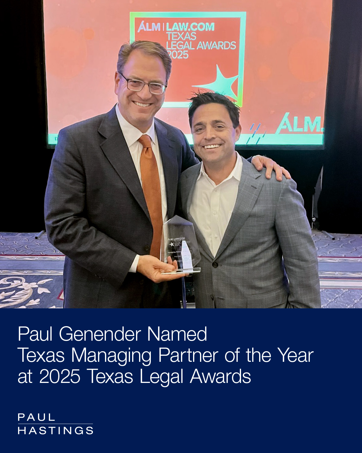 Paul Genender Named Texas Managing Partner of the Year at 2025 Texas Legal  Awards | Paul Hastings LLP