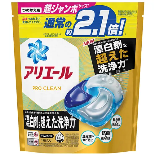 アリエールジェルボール4Dプロクリーン　つめかえ超ジャンボサイズ 19個