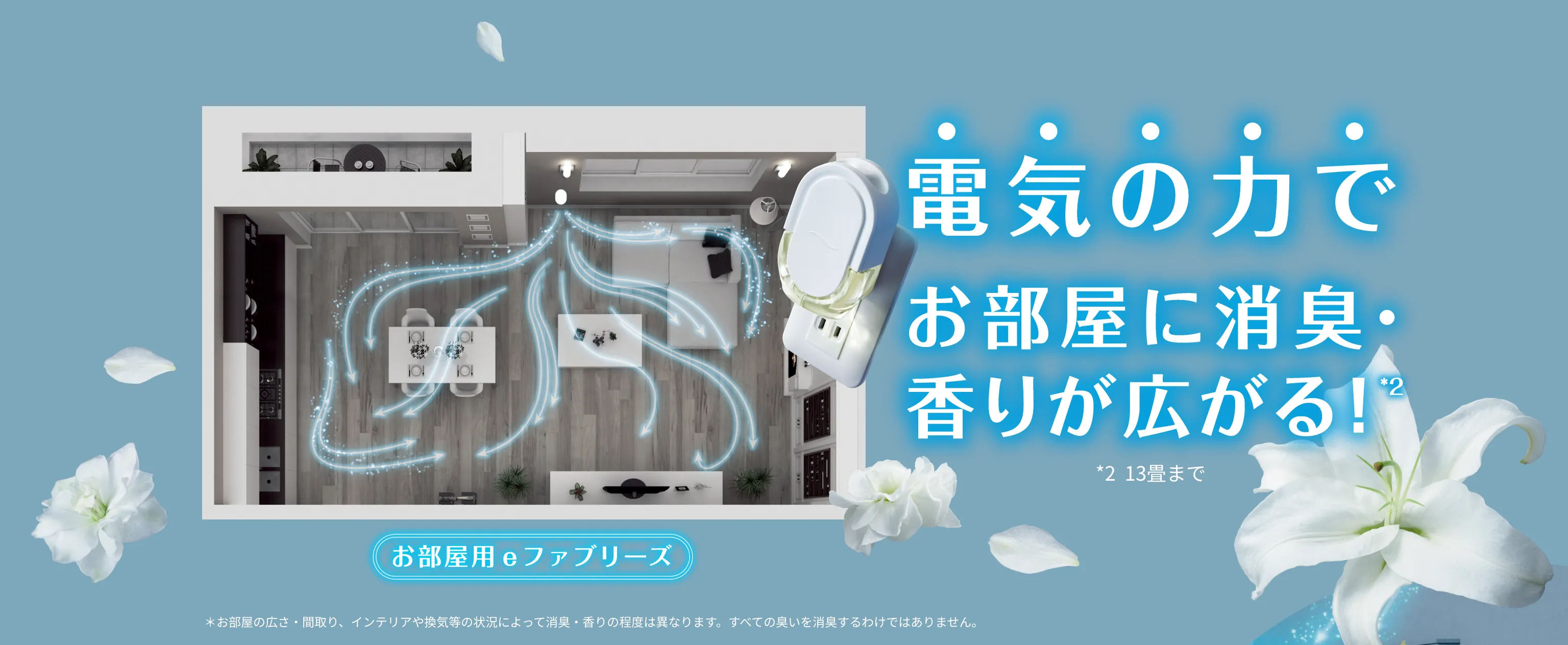 電気の力でお部屋に招集・香りが広がる！