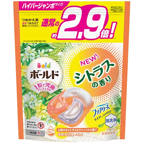 ボールドジェルボール4D心弾けるシトラス&ヴァーベナの香り　つめかえハイパージャンボサイズ 32個