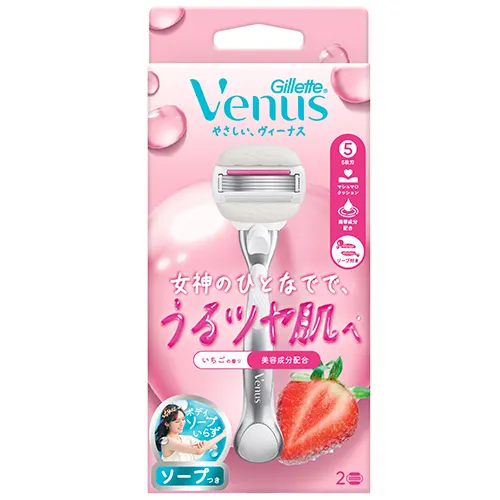 ヴィーナス コンフォートグライド5うるツヤ肌いちごの香り(本体+替刃)
