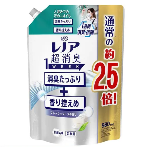 レノア超消臭1week消臭たっぷり香り控えめフレッシュソープつめかえ用特大サイズ