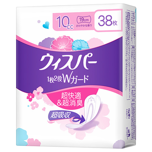 ウィスパー1枚2役Wガード 10cc 52枚入×18袋 ウィスパー 1枚2役Wガード 10cc おりもの＆水分ケアの製品情報