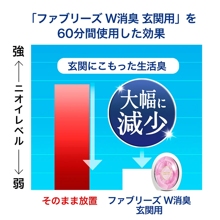 「ファブリーズ W消臭 玄関用」を60分間使用した効果