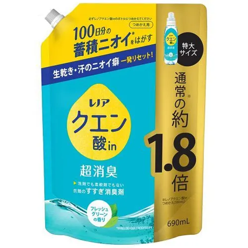 レノアクエン酸in超消臭フレッシュグリーンの香りつめかえ用特大サイズ 690ml