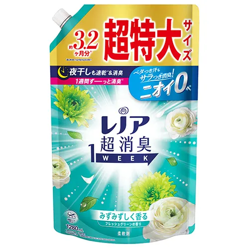 レノア超消臭1weekみずみずしく香るフレッシュグリーンのりつめかえ用超特大サイズ