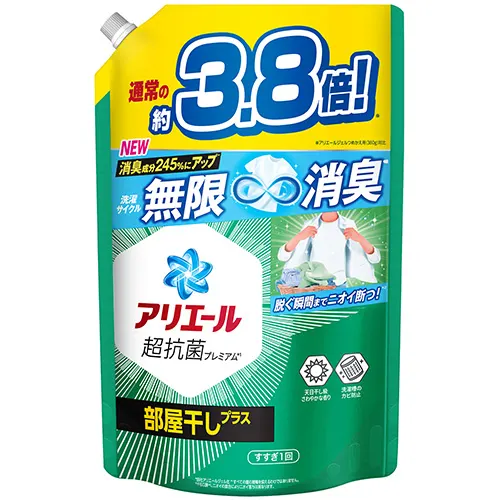 アリエールジェル部屋干しプラス　つめかえウルトラジャンボサイズ