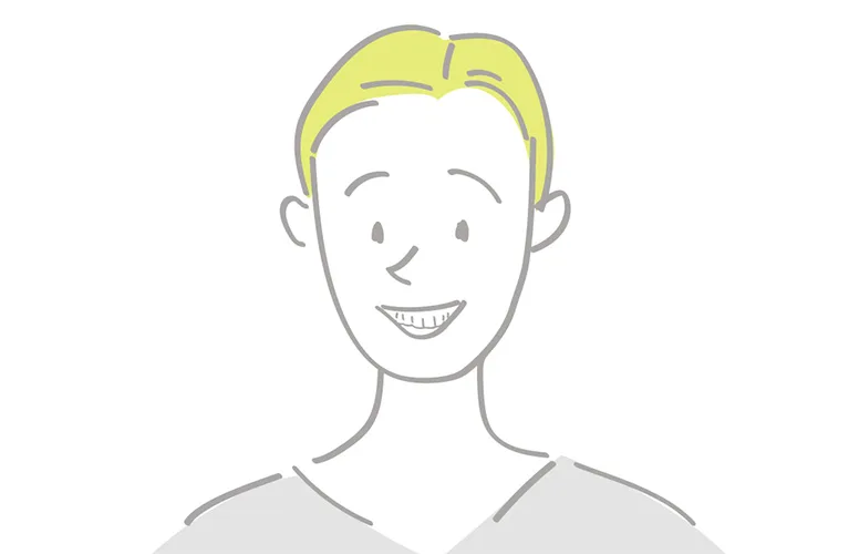 上の歯が8本見える、大きな笑顔を作ります