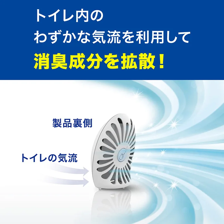 トイレ内のわずかな気流を利用して消臭成分を拡散