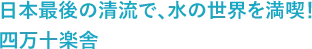 日本最後の清流で、水の世界を満喫！四万十楽舎