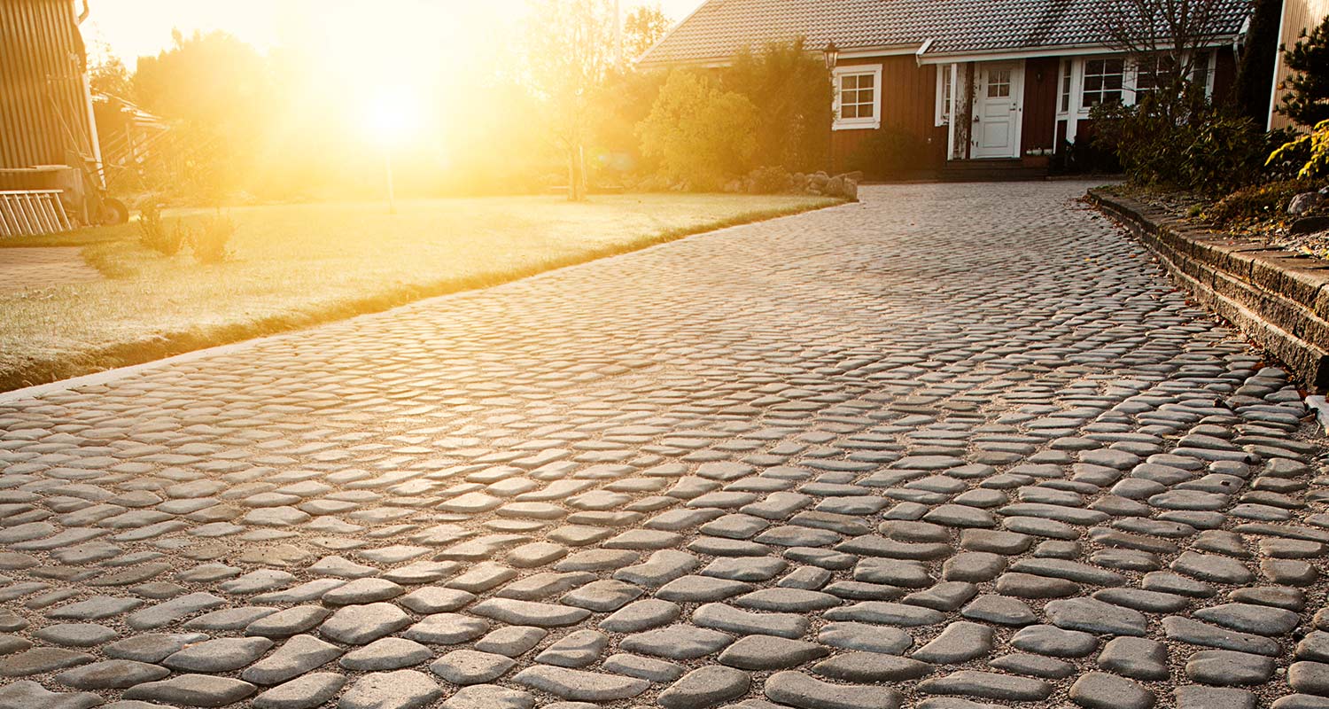 marksten uppfart stenbeläggning biluppfart