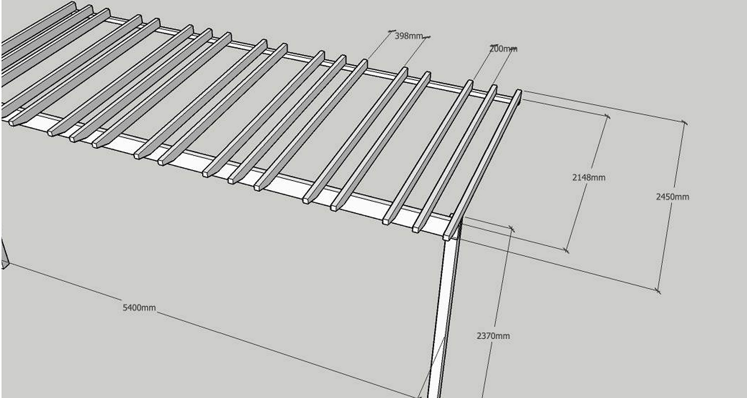 En ritning för att bygga en egen pergola
