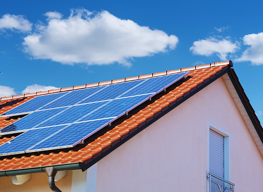 Solceller på hustak