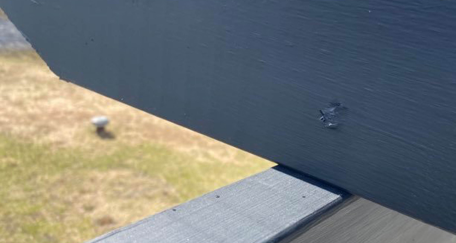 Skruven sneddades ned i bärlinan.