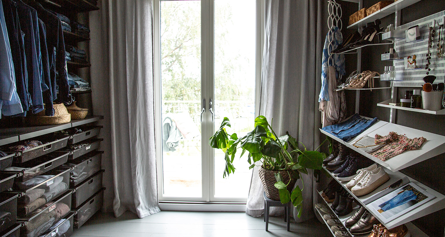 Walk in closet med fönster