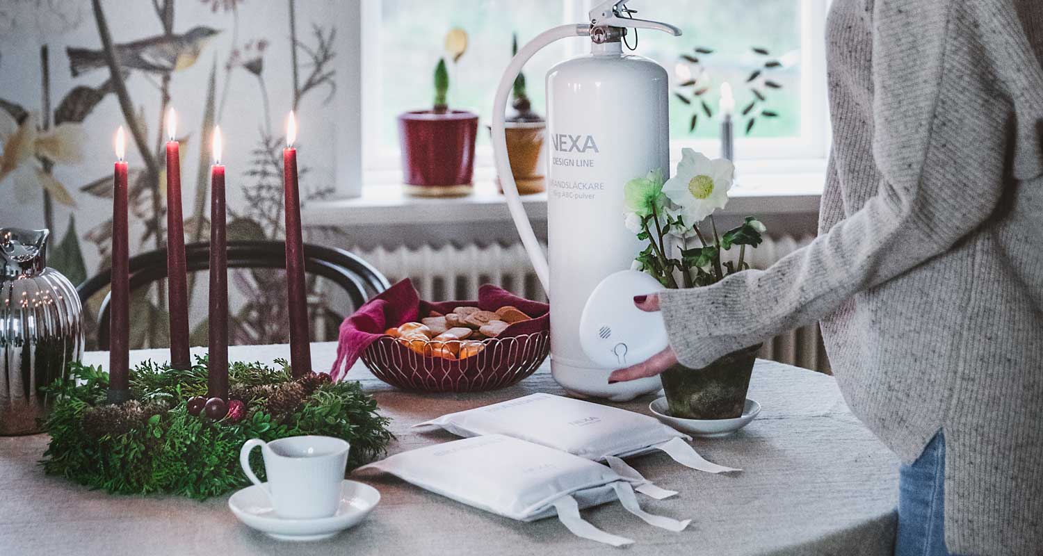 Brandskydd med brandsläckare från Nexa, brandfilt, brandvarnare