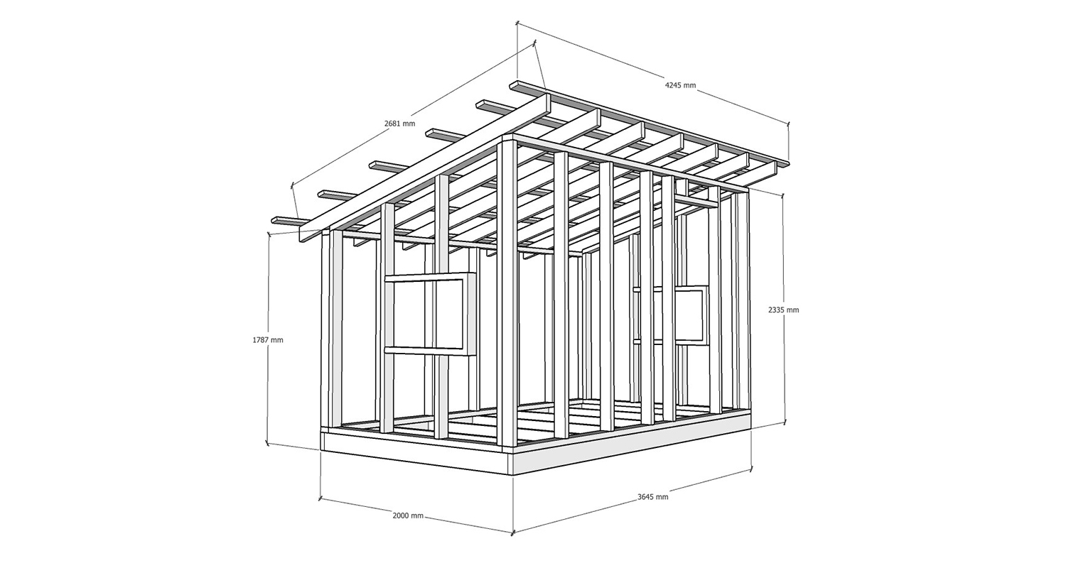 Ritning för lekstuga