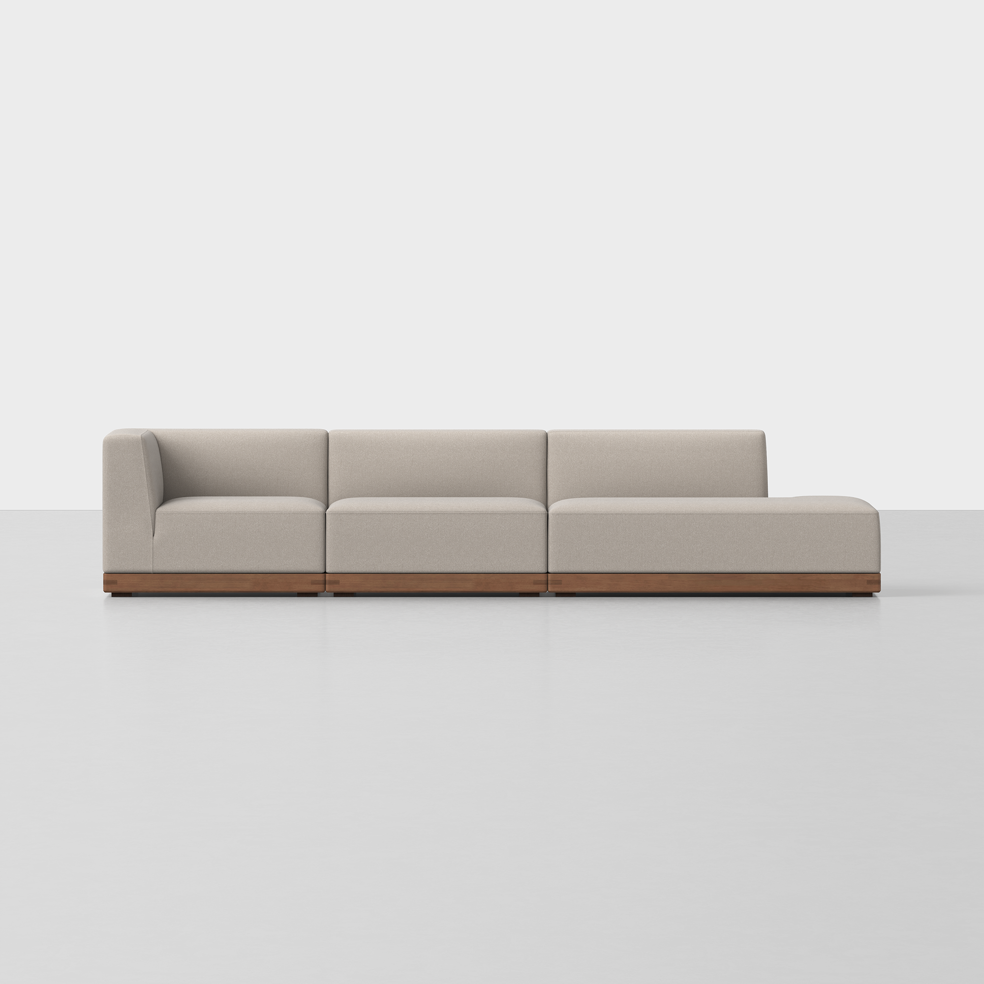 Natural / Walnut / 3 Seat Right Arm Island