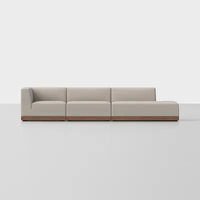 Natural / Walnut / 3 Seat Right Arm Island