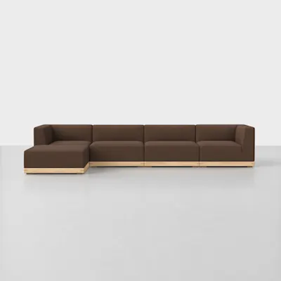 Tobacco / Natural / 4 Seat + Ottoman