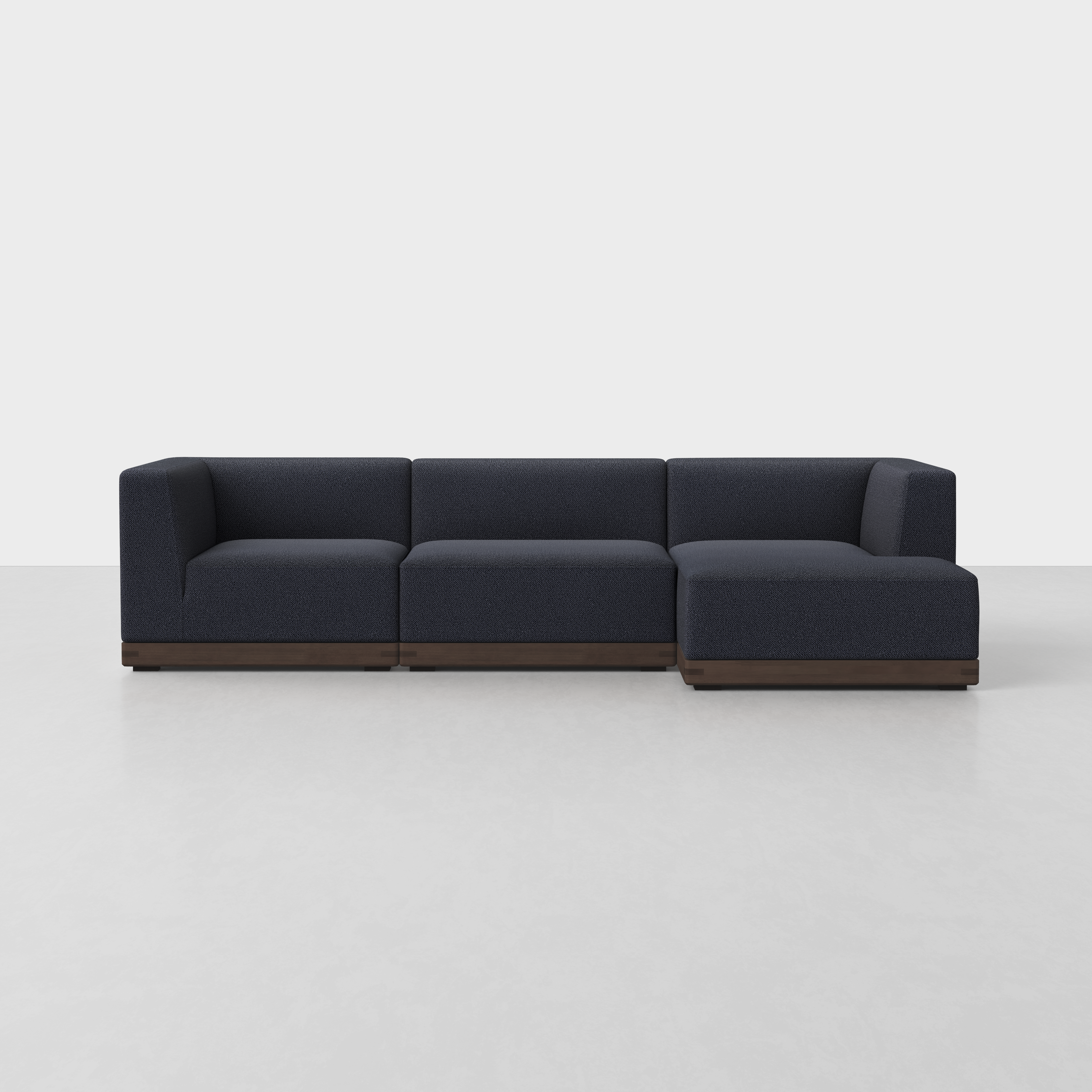 Dark Navy / Espresso / Right Arm Chaise