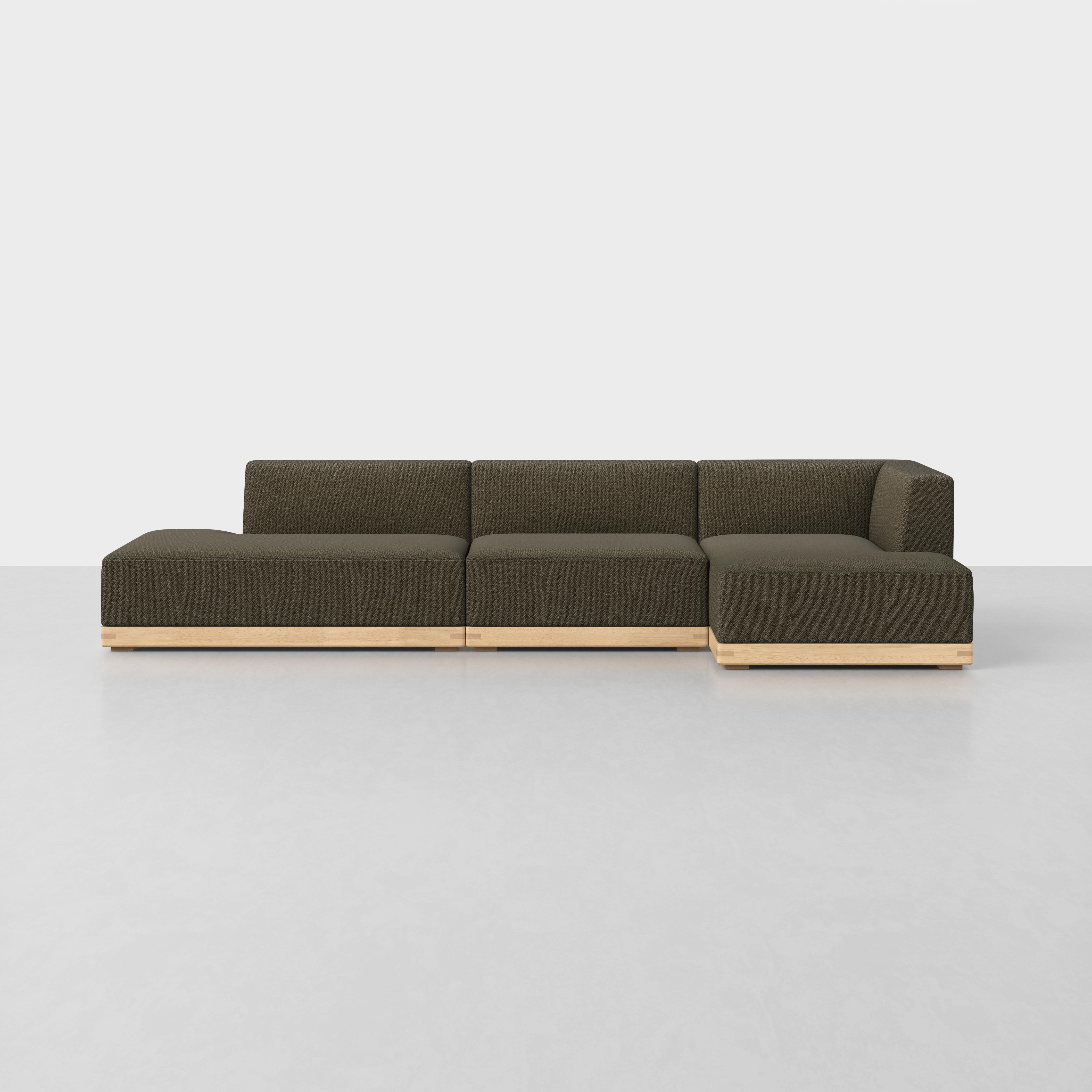 Dark Olive / Natural / Right Arm Chaise