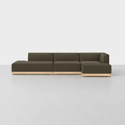 Dark Olive / Natural / Right Arm Chaise
