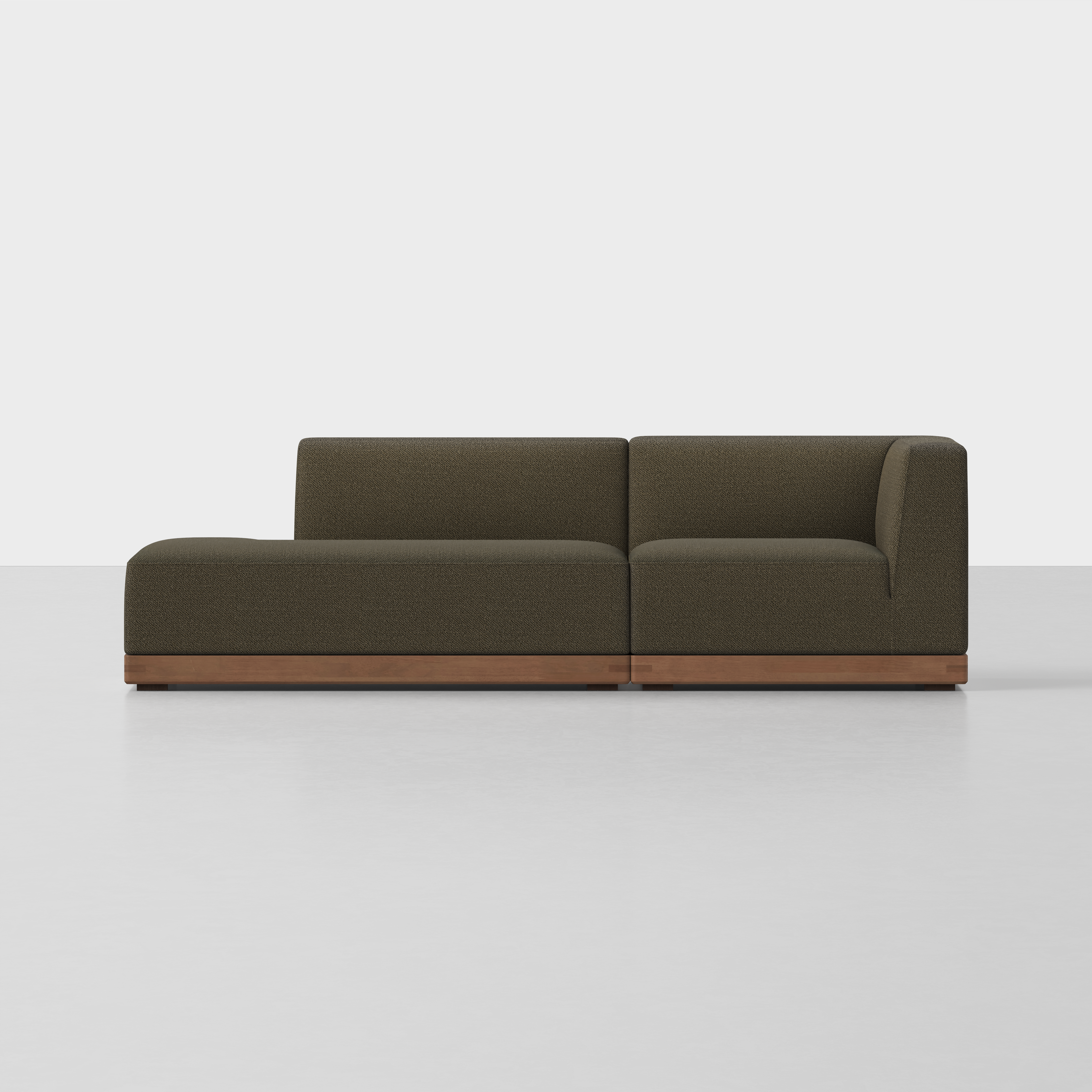 Dark Olive / Walnut / 2 Seat Left Arm Island
