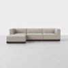 Essential Modular Sofa - 3 Seat + Ottoman / Natural / Espresso - 1