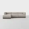 Essential Modular Sofa - 3 Seat + Ottoman / Natural / Espresso - 1
