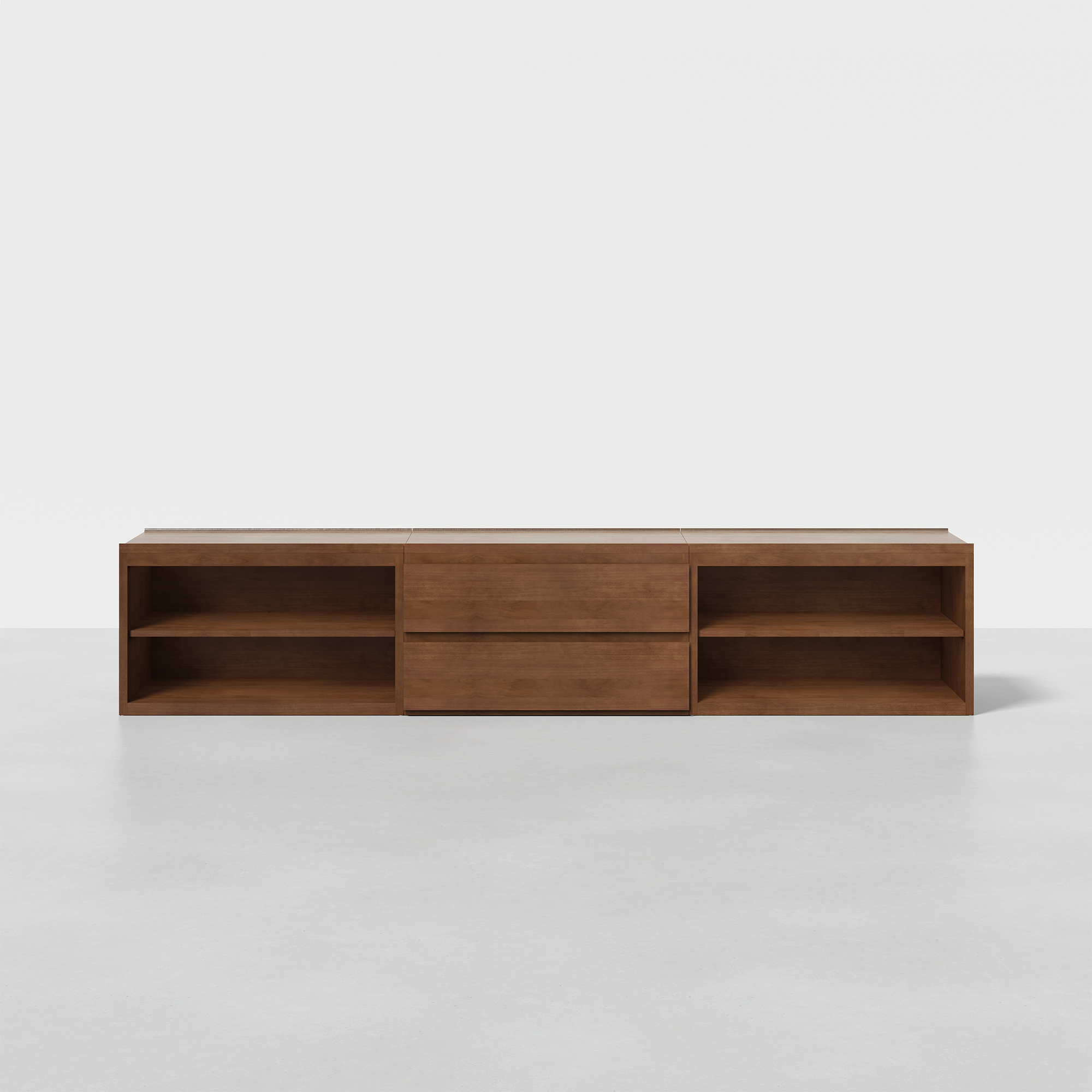 Walnut / 2 Shelves + 2 Drawers