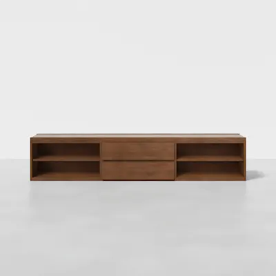 Walnut / 2 Shelves + 2 Drawers