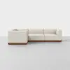 Essential L Sectional - Ivory / Walnut - 1