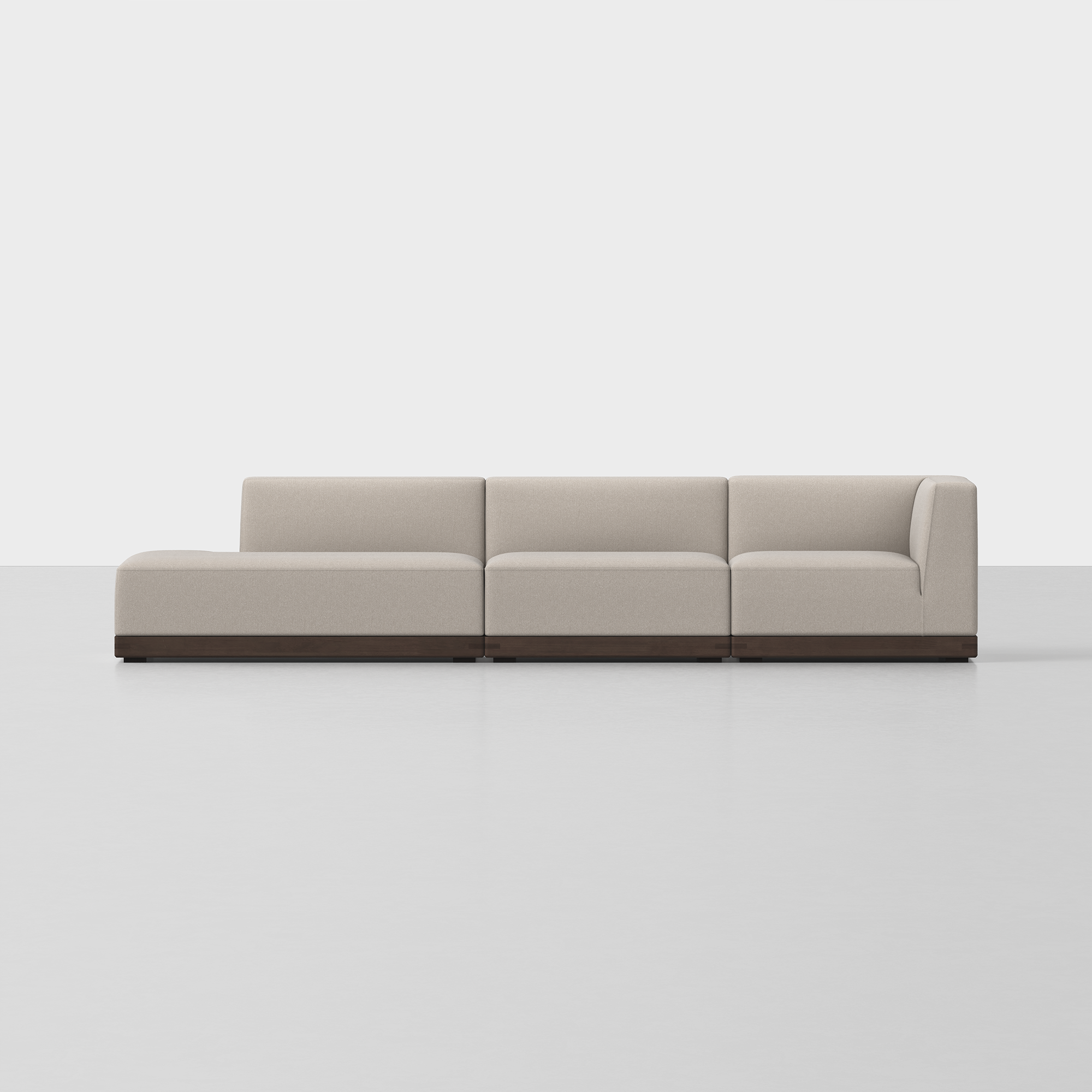 Natural / Espresso / 3 Seat Left Arm Island