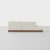 Essential L Island Sectional - Left Arm Island / Ivory / Walnut - 4