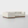 Essential L Sectional - Ivory / Walnut - 2