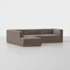 Essential L Island Sectional - Left Arm Island / Mocha / Walnut - 2