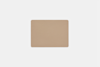 A rectangular piece of tan or light brown paper with rounded corners centered on a plain white background.