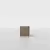A minimalist wooden nightstand with two drawers, shown from the side against a plain white background.