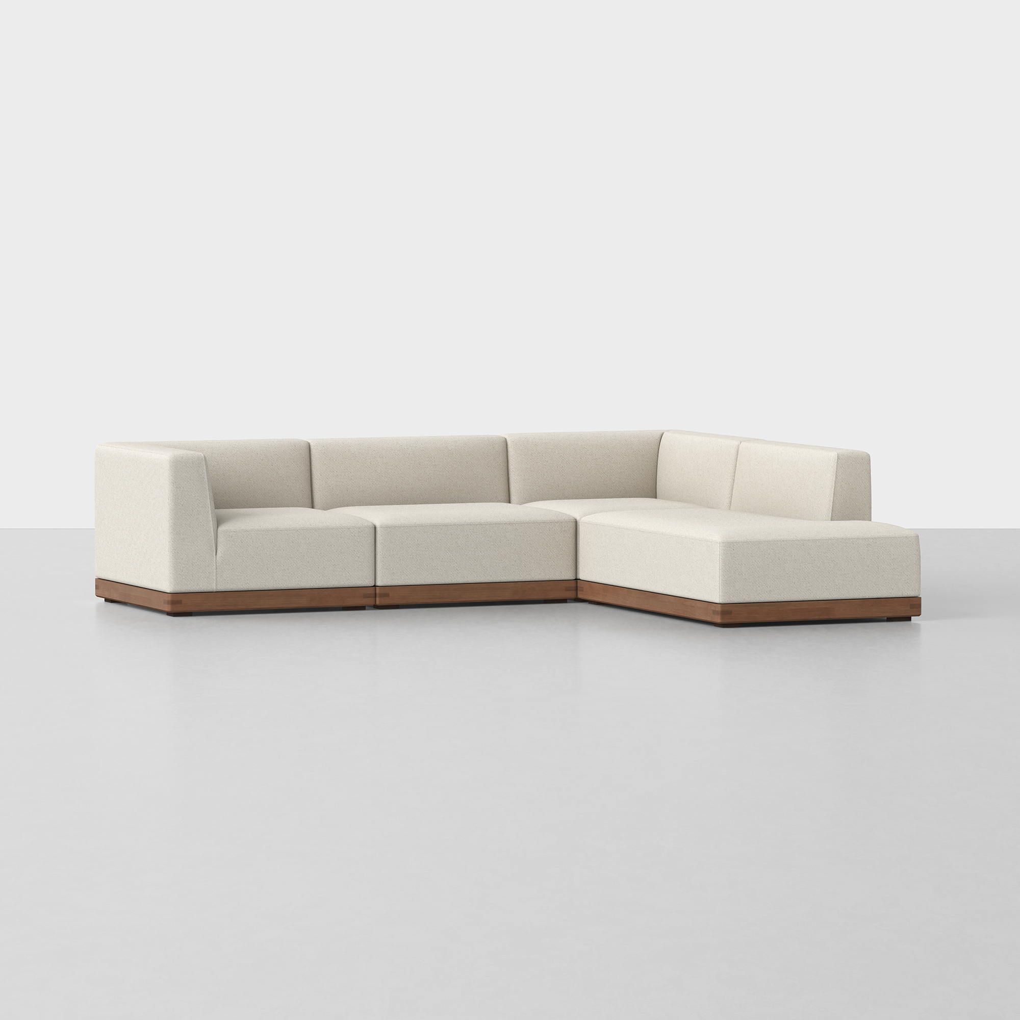 Ivory / Walnut / Right Arm Island