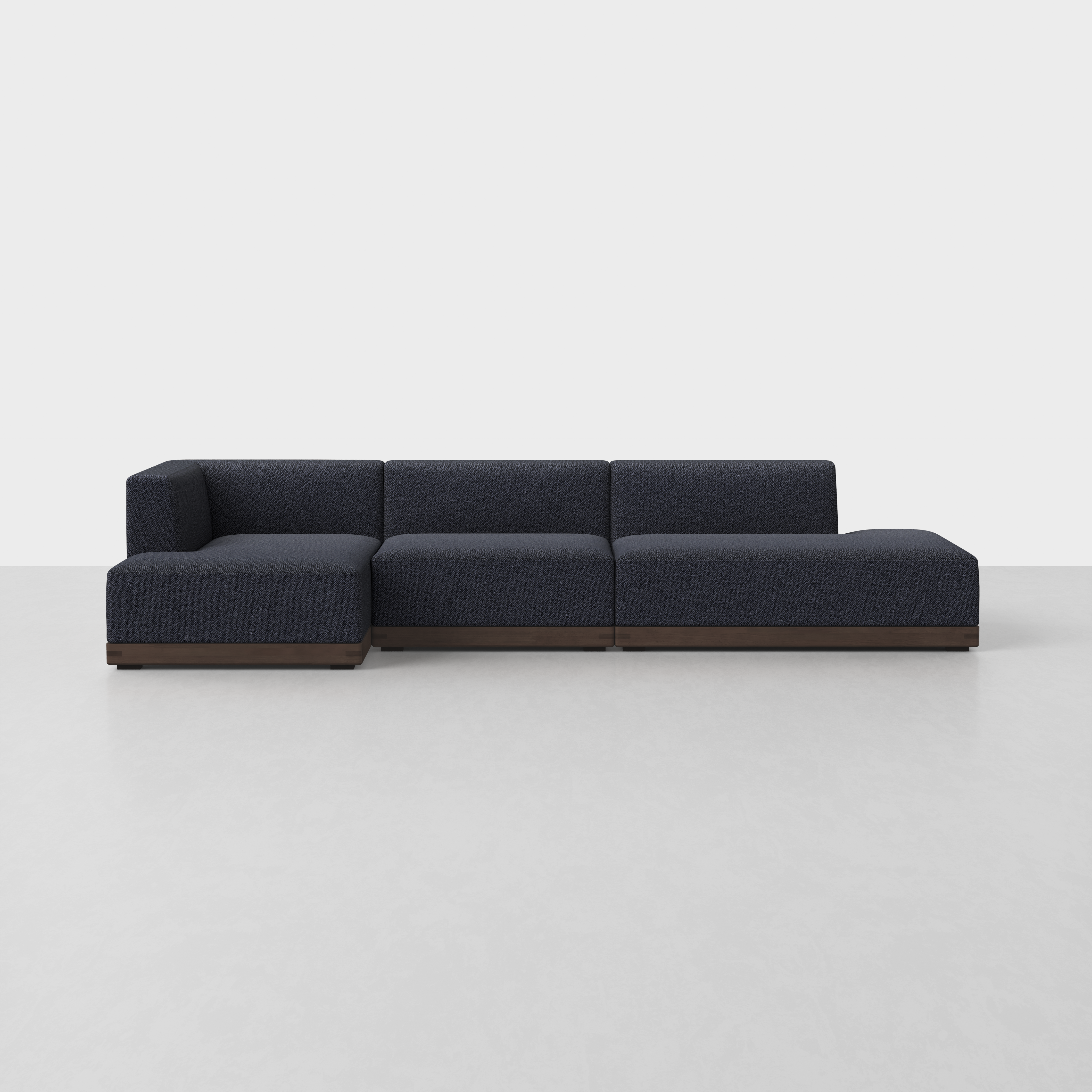 Dark Navy / Espresso / Left Arm Chaise