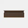 A rectangular, wall-mounted brown fabric panel with a smaller top section and a larger bottom section, photographed against a plain white background.