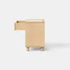 A minimalist, rectangular wooden planter or box with clean lines and a light finish, standing on four short cylindrical legs, set against a plain white background.