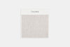 A square swatch of light beige woven fabric with slightly scalloped edges, displayed on a plain white background.