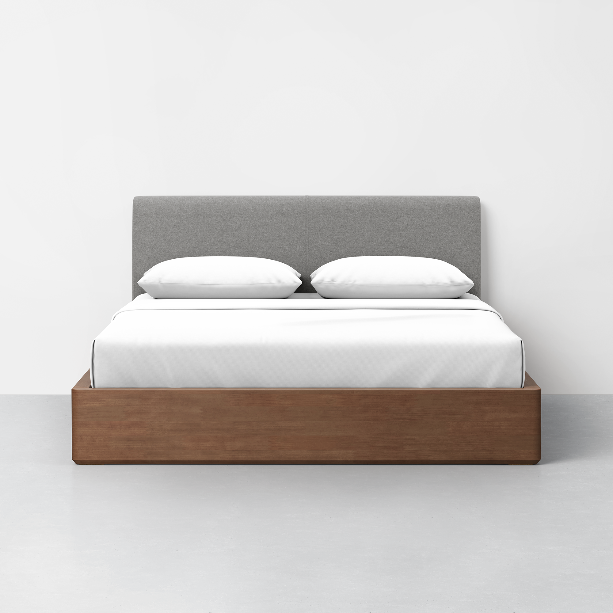 Queen / Heathered Grey / Walnut