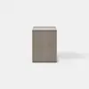 A modern, minimalist wooden nightstand with a rectangular shape, open base, and a single drawer partially pulled out, set against a plain white background.