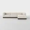 Essential L Island Sectional - Right Arm Island / Ivory / Espresso - 1