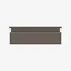 Rectangular gray upholstered headboard with a minimalist design, viewed from the front against a plain white background. The headboard features a simple horizontal panel and mounting brackets on each side.